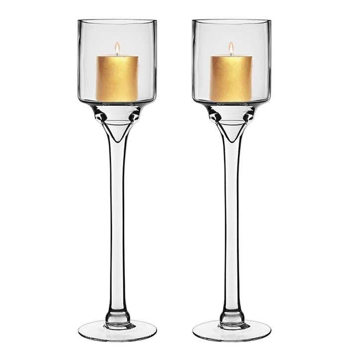 Glass Long Stem Candle Holder, H-16" D-4" (Wholesale 6 PCS/Case) 4 Glass Long Stem Candle Holder, H-16" D-4" (Wholesale 6 PCS/Case) – Image 4