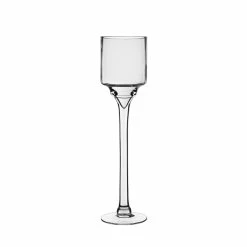 Glass Long Stem Candle Holder, H-16" D-4" (Wholesale 6 PCS/Case) 7 Glass Long Stem Candle Holder, H-16" D-4" (Wholesale 6 PCS/Case) -Glass Vases Boutique de vente hurricanes glass candle holders gfc121 16 main 01
