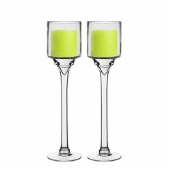 Long Stem Glass Candle Holder Set Of 3. H-12"/14"/16" X D-4" (Pack Of 6 Sets - 18 Pcs) 10 Long Stem Glass Candle Holder Set Of 3. H-12"/14"/16" X D-4" (Pack Of 6 Sets - 18 Pcs) -Glass Vases Boutique de vente hurricanes glass candle holders gfc121 16 new 1