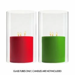 Glass Hurricane Candle Holder Shade Chimney Tube, H-14" D-6" (Wholesale 4 PCS/Case)