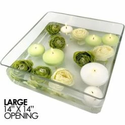 CYS Excel Square Glass Vase H-5" Open-14"x 14" (Free Shipping) Pack Of 1