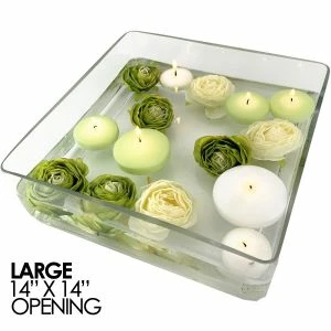 CYS Excel Square Glass Vase H-5" Open-14"x 14" (Free Shipping) Pack Of 1 1 CYS Excel Square Glass Vase H-5" Open-14"x 14" (Free Shipping) Pack Of 1