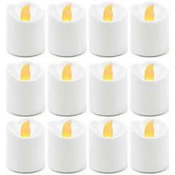 180 Pcs White LED Flameless Votive Pillar Candle Party Lights, Height -1.5" Width - 1.5"
