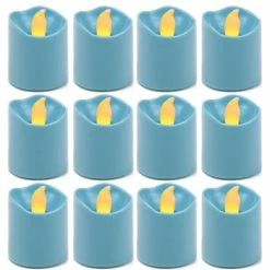 180 Pcs Blue LED Flameless Votive Pillar Candle Party Lights, Height -1.5" Width - 1.5"