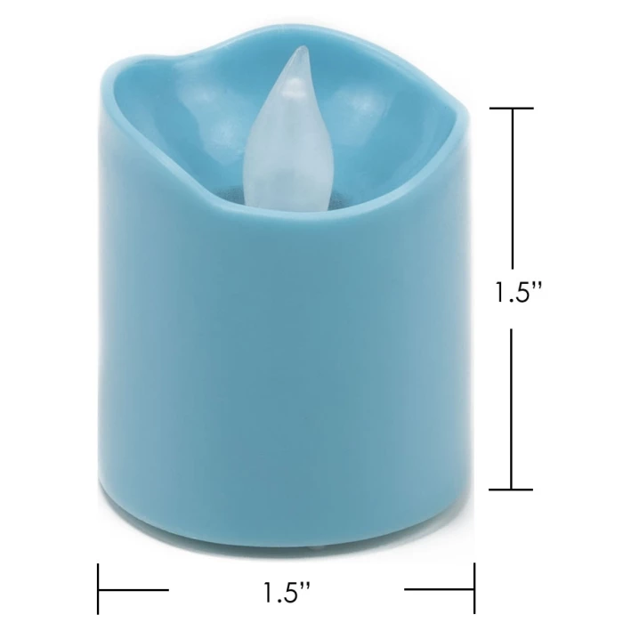 180 Pcs Blue LED Flameless Votive Pillar Candle Party Lights, Height -1.5" Width - 1.5" 2 180 Pcs Blue LED Flameless Votive Pillar Candle Party Lights, Height -1.5" Width - 1.5" – Image 2
