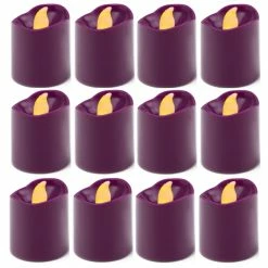 180 Pcs Fuchsia LED Flameless Votive Pillar Candle Party Lights, Height -1.5" Width - 1.5"