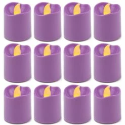 180 Pcs Violet LED Flameless Votive Pillar Candle Party Lights, Height -1.5" Width -1.5"