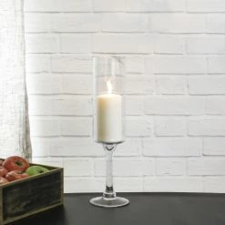 Glass Long Stem Pillar Candle Holder H-16" X D-3.5" Clear (Wholesale Pack Of 6) -Glass Vases Boutique de vente long stem candle holder gfc102 16 lifestyle 2000px