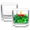 CYS Excel Glass Cube Vases H-3.15" Open-3.15" Candle Holder Pack Of 1