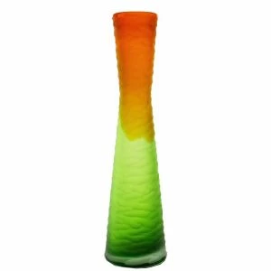 CYS Excel Carved Orange Green H-15" Tiered Decorative Glass Vase (Free Shipping) Pack Of 1 1 CYS Excel Carved Orange Green H-15" Tiered Decorative Glass Vase (Free Shipping) Pack Of 1