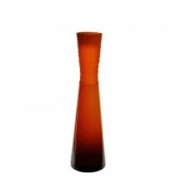 CYS Excel Autumn Orange H-11" Glass Carved Tiered Vase Home Decorative (Free Shipping) Pack Of 1