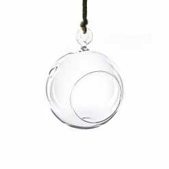 Glass Hanging Orb Plant Terrarium Tealight Candle Holder, H-4.5" D-4" (Wholesale 48 PCS/Case) -Glass Vases Boutique de vente plant terrarium hanging glass gch101 04 01