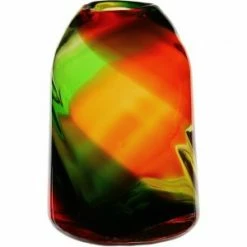 CYS Excel 9.5" Red Green Christmas Dome Glass Vase (Free Shipping) Pack Of 1