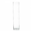 CYS Excel Glass Tall Square Vase Centerpiece. H-24", Open-4.75" (Free Shipping) Pack Of 1