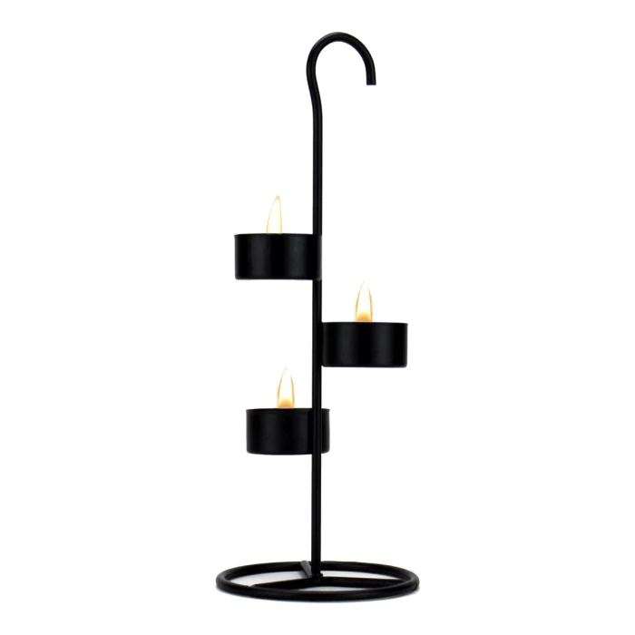 Metal Tea Light Candle Holder Stand H-11.75" D-4.25", Black (Wholesale 12 PCS/Case) 1 Metal Tea Light Candle Holder Stand H-11.75" D-4.25", Black (Wholesale 12 PCS/Case)