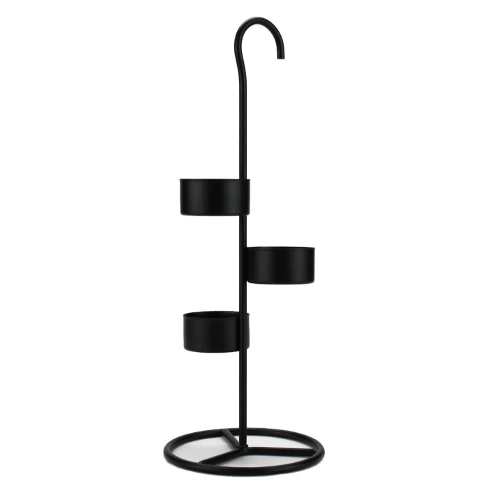 Metal Tea Light Candle Holder Stand H-11.75" D-4.25", Black (Wholesale 12 PCS/Case) 3 Metal Tea Light Candle Holder Stand H-11.75" D-4.25", Black (Wholesale 12 PCS/Case) – Image 3