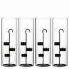 Metal Black Tea Light Stand H-11.75" D-4.25" With 14" Hurricanes Tubes (Wholesale 18 Sets/Case)