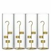 Metal Gold Tea Light Stand H-11.75" D-4.25" With 14" Hurricanes Tubes (Wholesale 18 Sets/Case)