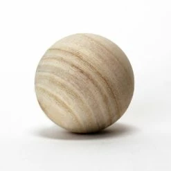 Natural Round Unfinished Wood Ball, D-3.5" (Wholesale 18 PCS/Case)