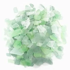CYS Excel 9 Lbs Flat Sea Glass Frosted Green White Mix Vase Fillers Pack Of 1