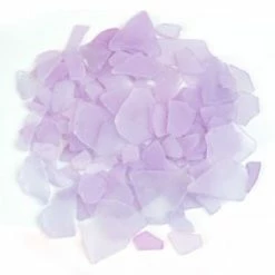 Frosted Light Violet Flat Sea Glass Vase Filler, 1.5 Cups/LB (Wholesale 20 LBS/Case)