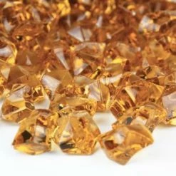 Amber Acrylic Crushed Ice Rocks Vase Filler, 1" (Wholesale 24 LBS/Case)