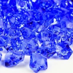 Blue Acrylic Crushed Ice Rocks Vase Filler, 1" (Wholesale 24 LBS/Case)