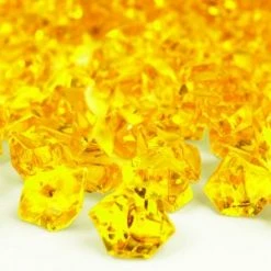 Yellow Acrylic Crushed Ice Rocks Vase Filler, 1" (Wholesale 24 LBS/Case)