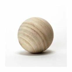 Natural Round Unfinished Wood Ball, D-4.5" (Wholesale 12 PCS/Case)