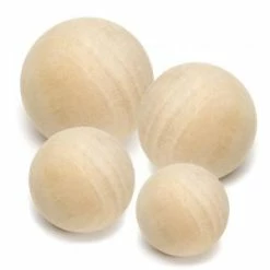 CYS Excel 4PCS Round Unfinished Decorative Wood Ball For DIY Arts Crafts Large Sphere Wooden, Multiple Sizes: 3.5", 4", 4.5", 5" Pack Of 1