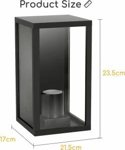 Aigostar LAMPE MURALE INDUSTRIELLE - RECTANGULAIRE NOIR - IP44 UTILISATION EXTÉRIEURE - CONNEXION E27 -Glass Vases Boutique de vente 1000x1200