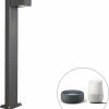 QAZQA Baleno - Lampe D'extérieur LED Moderne Et Smart | Lampadaire Pour Extérieur Avec WiFi - 1 Lumière - H 65 Cm - Gris Foncé - Éclairage Extérieur