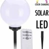 Oneiro's Luxe Lampe Solaire Couleur Changeante - ⌀25x71 Cm - Eclairage Jardin - Cordon Lumineux Pour Extérieur - Noir - Spot à Pointes - énergie Solaire - LED - été - éclairage Jardin - Lampe Solaire