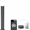 QAZQA Rox - Lampe D'extérieur LED Moderne Et Smart | Lampadaire Pour Extérieur Avec WiFi - 1 Lumière - H 80 Cm - Gris Foncé - Éclairage Extérieur