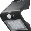 RESKO - Applique Solaire à LED Avec Détecteur De Mouvement 120° | 1,5 Watt | 220 Lumens | 4000 K | Lampe Solaire Plein Air | étanche Aux éclaboussures IP65 | Noir | Classe énergétique A ++