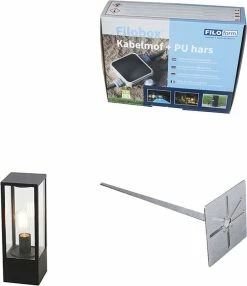 QAZQA Charlois - Lampe D'extérieur Sur Pied Design | Lampadaire D'extérieur - 1 Lumière - H 40 Cm - Zwart - Éclairage Extérieur