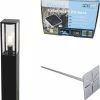 QAZQA Charlois - Lampe D'extérieur Sur Pied Industrielle | Lampadaire D'extérieur - 1 Lumière - H 80 Cm - Zwart - Industriel - Éclairage Extérieur