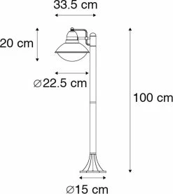 QAZQA Marcel - Lampe D'extérieur Sur Pied Moderne | Lampadaire Pour Extérieur - 1 Lumière - H 100 Cm - Zwart - Salon | Chambre à Coucher | Cuisine 15 QAZQA Marcel - Lampe D'extérieur Sur Pied Moderne | Lampadaire Pour Extérieur - 1 Lumière - H 100 Cm - Zwart - Salon | Chambre à Coucher | Cuisine -Glass Vases Boutique de vente 1072x1200