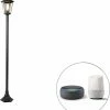 QAZQA New_orleans - Lampe D'extérieur Sur Pied Smart Rurale | Lampadaire Pour L'extérieur Avec WiFi - 1 Lumière - H 170 Cm - Zwart - Éclairage Extérieur