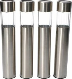 Solarlampkoning Lampe à Piquet Solar Lucifer éclairage De Chemin En Acier Inoxydable à L'énergie Solaire (4 Pièces) -Glass Vases Boutique de vente 1091x1200