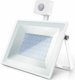 Aigostar 10RBC - Projecteur LED Avec Détecteur De Mouvement - Lampe De Chantier - Lampe D'extérieur - IP65 étanche - 6400K - 50 W