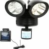SANS MARQUE Lampe Extérieure Solaire Double Avec Panneau Solaire Séparé, 5 Mètres De Câble Et Détecteur De Mouvement