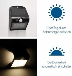 RESKO - Applique Solaire à LED Avec Détecteur De Mouvement 120° | 1,5 Watt | 220 Lumens | 4000 K | Lampe Solaire Plein Air | étanche Aux éclaboussures IP65 | Noir | Classe énergétique A ++ 10 RESKO - Applique Solaire à LED Avec Détecteur De Mouvement 120° | 1,5 Watt | 220 Lumens | 4000 K | Lampe Solaire Plein Air | étanche Aux éclaboussures IP65 | Noir | Classe énergétique A ++ -Glass Vases Boutique de vente 1135x1200 1