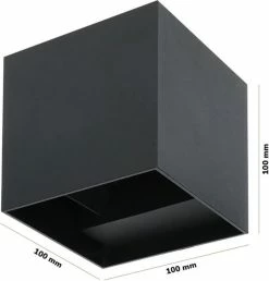 SANS MARQUE HOFTRONIC™ Lampe D'extérieur / Applique LED Zwart - Cube éclairé Des Deux Côtés - IP54 - Cube Kansas - 6 Watt - Lampe Carrée Adaptée à L'intérieur Et à L'extérieur -Glass Vases Boutique de vente 1149x1200 3