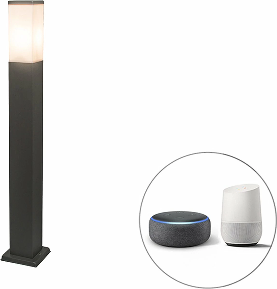 QAZQA Malios - Lampe D'extérieur LED Moderne Et Smart | Lampadaire Pour Extérieur Avec WiFi - 1 Lumière - H 80 Cm - Gris Foncé - Éclairage Extérieur 11 QAZQA Malios - Lampe D'extérieur LED Moderne Et Smart | Lampadaire Pour Extérieur Avec WiFi - 1 Lumière - H 80 Cm - Gris Foncé - Éclairage Extérieur – Image 11