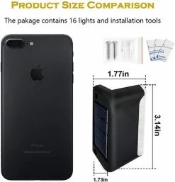 BOTC Lampe D'extérieur Solar Avec Capteur Jour Et Nuit Sur L'énergie Solaire -Éclairage De Jardin - 8,5 X 4,3 X 4,7cm - Énergie Solaire - 4 Pièces -Glass Vases Boutique de vente 1153x1200