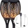 LedKoning Lampe Solaire LED Valeur De La Torche Réglée Avec Capteur Crépusculaire Et Effet De Flamme