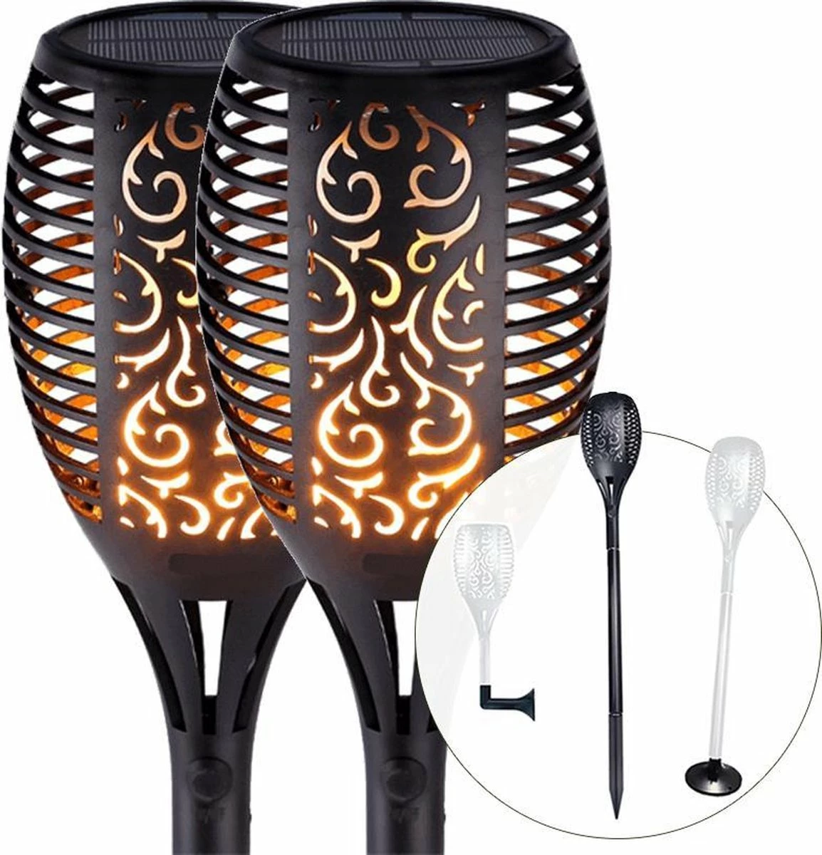 LedKoning Lampe Solaire LED Valeur De La Torche Réglée Avec Capteur Crépusculaire Et Effet De Flamme 2 LedKoning Lampe Solaire LED Valeur De La Torche Réglée Avec Capteur Crépusculaire Et Effet De Flamme – Image 2