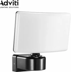 Adviti TOS LED - Projecteur - Cornermount - IP65 - IK10 Boîtier Résistant Aux Chocs - 4000K - 2200lm - 30W/230V - Zwart - Floodlight - Floodlight - Lampe De Chantier - Garantie 3 Ans !