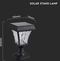 V-tac VT-983 Valencia Solar Piédestal - Énergie Solaire - Lampe LED - 3 Couleurs De Lumière -Glass Vases Boutique de vente 1181x1200 2